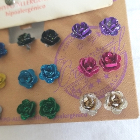 New Rose Stud Lot Earrings - Picture 5 of 5